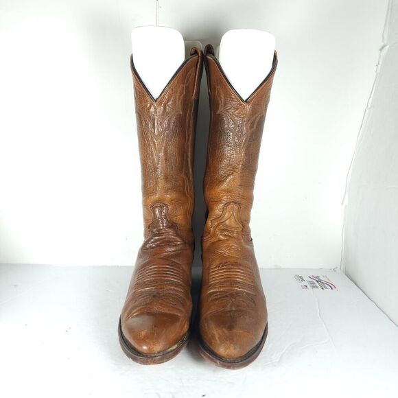 Dan Post Men\'s US 8,5D Leather Brown PullOn Cowboy Western Boots main image 13